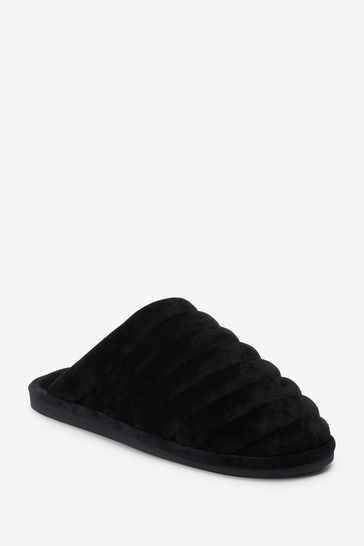 Padded Quilted Mule Slippers