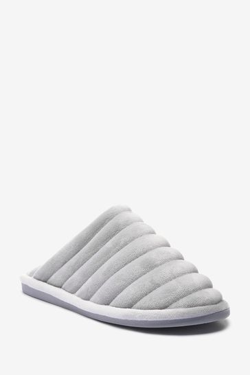 Padded Quilted Mule Slippers