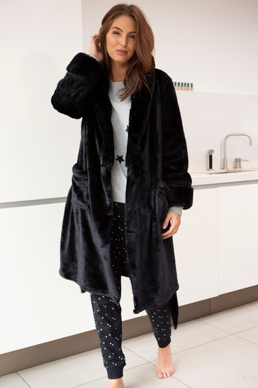 Pour Moi Faux Fur Trim Dressing Gown