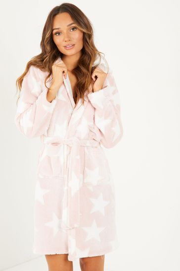 Quiz Embossed Hooded Dressing Gown