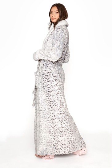 Long Tall Sally Shawl Collar Animal Maxi Dressing Gown