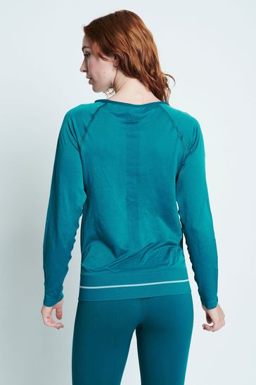 ELLE Blue Headline Seamfree Lounge Long Sleeve Top