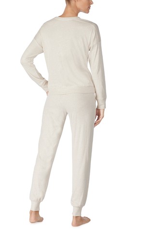 DKNY Cream Signature Top And Joggers Set