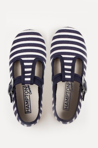 Trotters London Navy Blue Nantucket Canvas Shoes