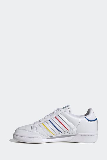 حذاء رياضي أبيض للأولاد من adidas Originals Continental 80 Stripes