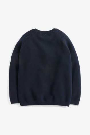 Textured Crew Jumper (3-16yrs) With Stag