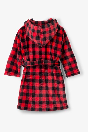 Hatley Kids Red Buffalo Plaid Fleece Christmas Robe