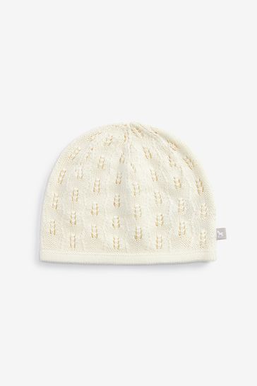 The Little Tailor Cream Cotton Knitted Hat