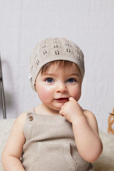 The Little Tailor Natural Fawn Cotton Knitted Hat