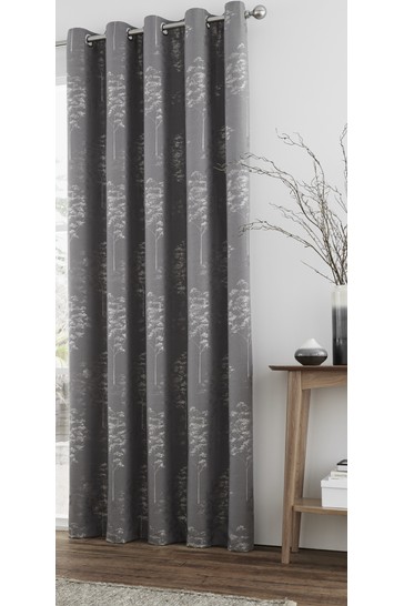 Curtina Elmwood Jacquard Lined Eyelet Curtains