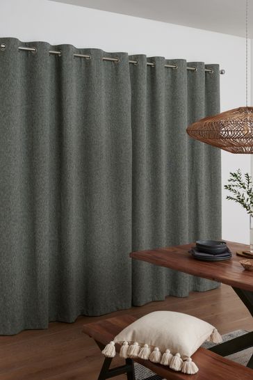 Fine Bouclé Eyelet Lined Curtains