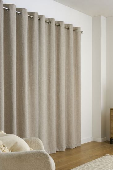 Fine Bouclé Eyelet Lined Curtains