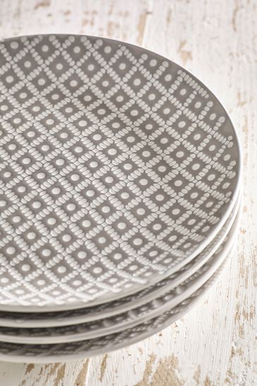 Geo Embossed Set of 4 Side Plates