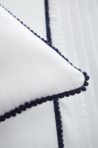 Serene Pom Pom Duvet Cover And Pillowcase Set