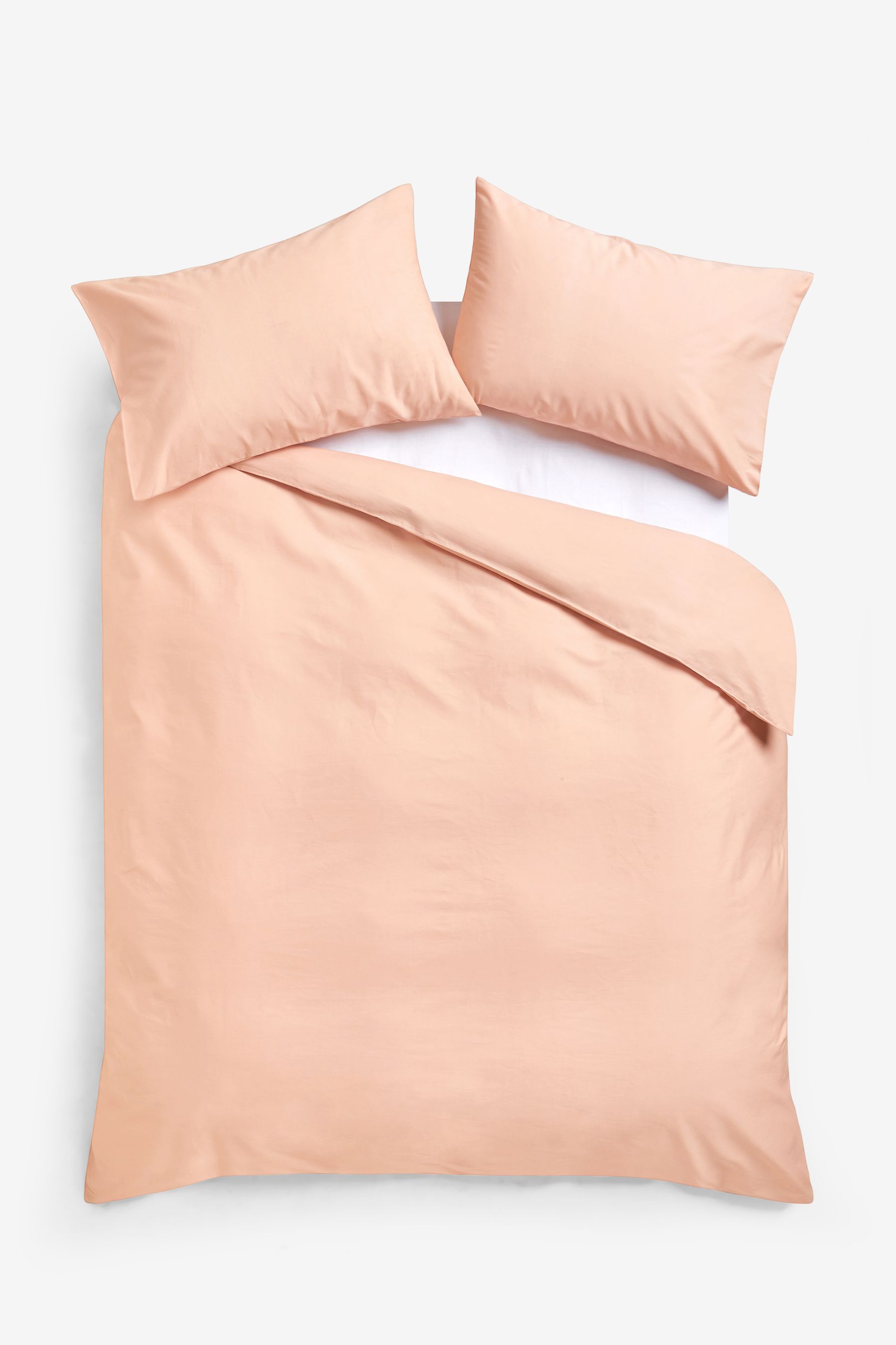 Cotton Rich Duvet Cover and Pillowcase Set Plain Percale