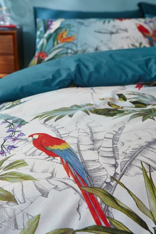 Accessorize Paradise Tropical Floral Cotton Duvet Cover And Pillowcase Set