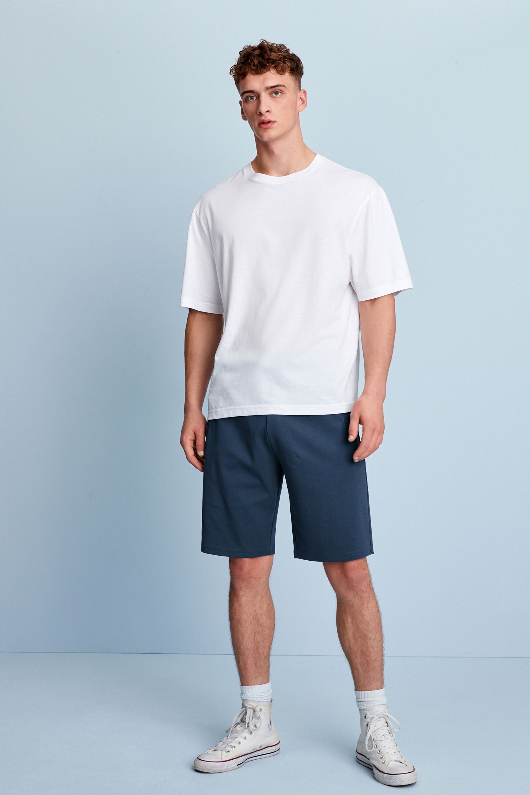 Zip Pocket Jersey Shorts Straight Fit