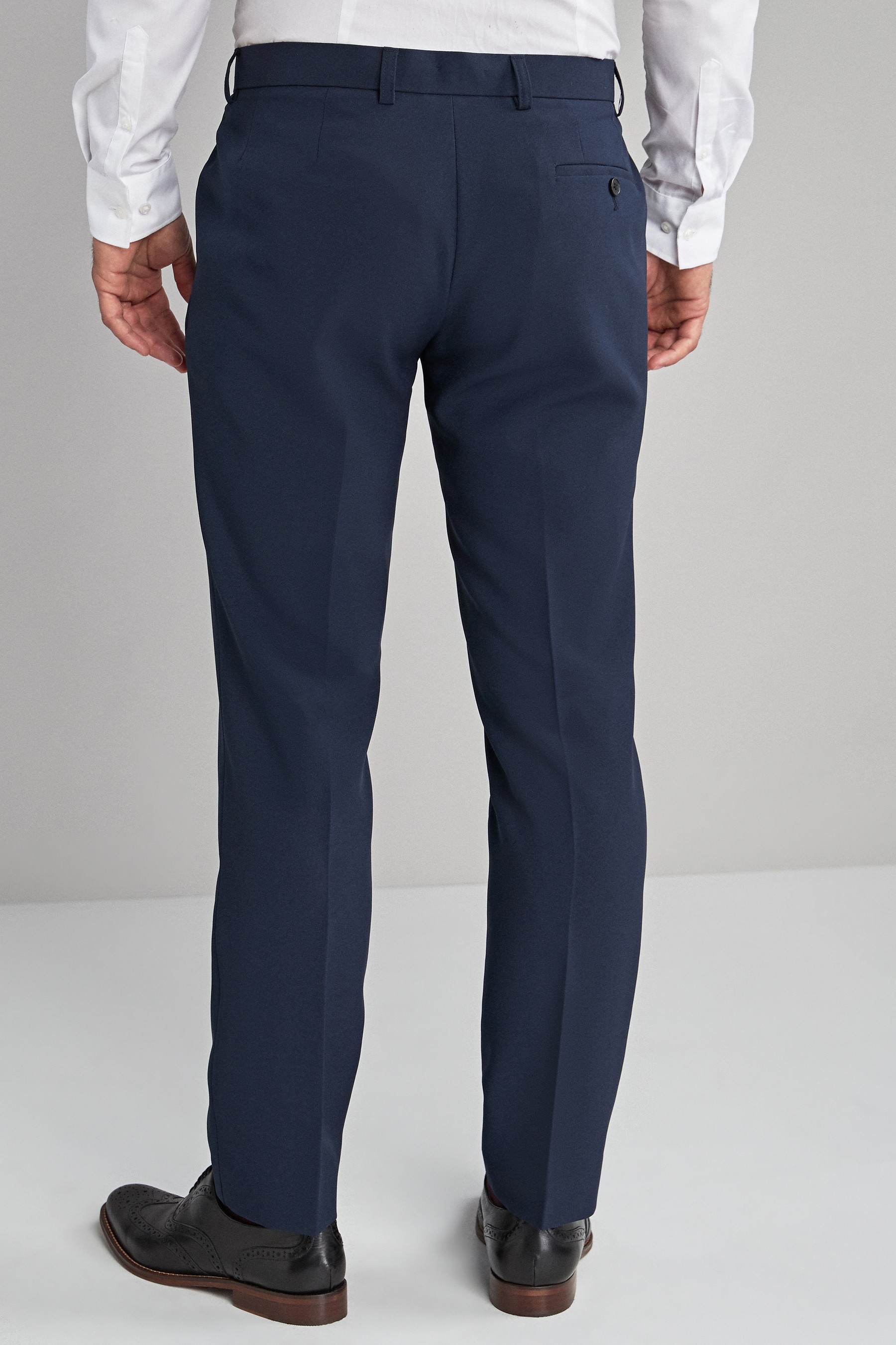 Machine Washable Plain Front Trousers Slim Fit