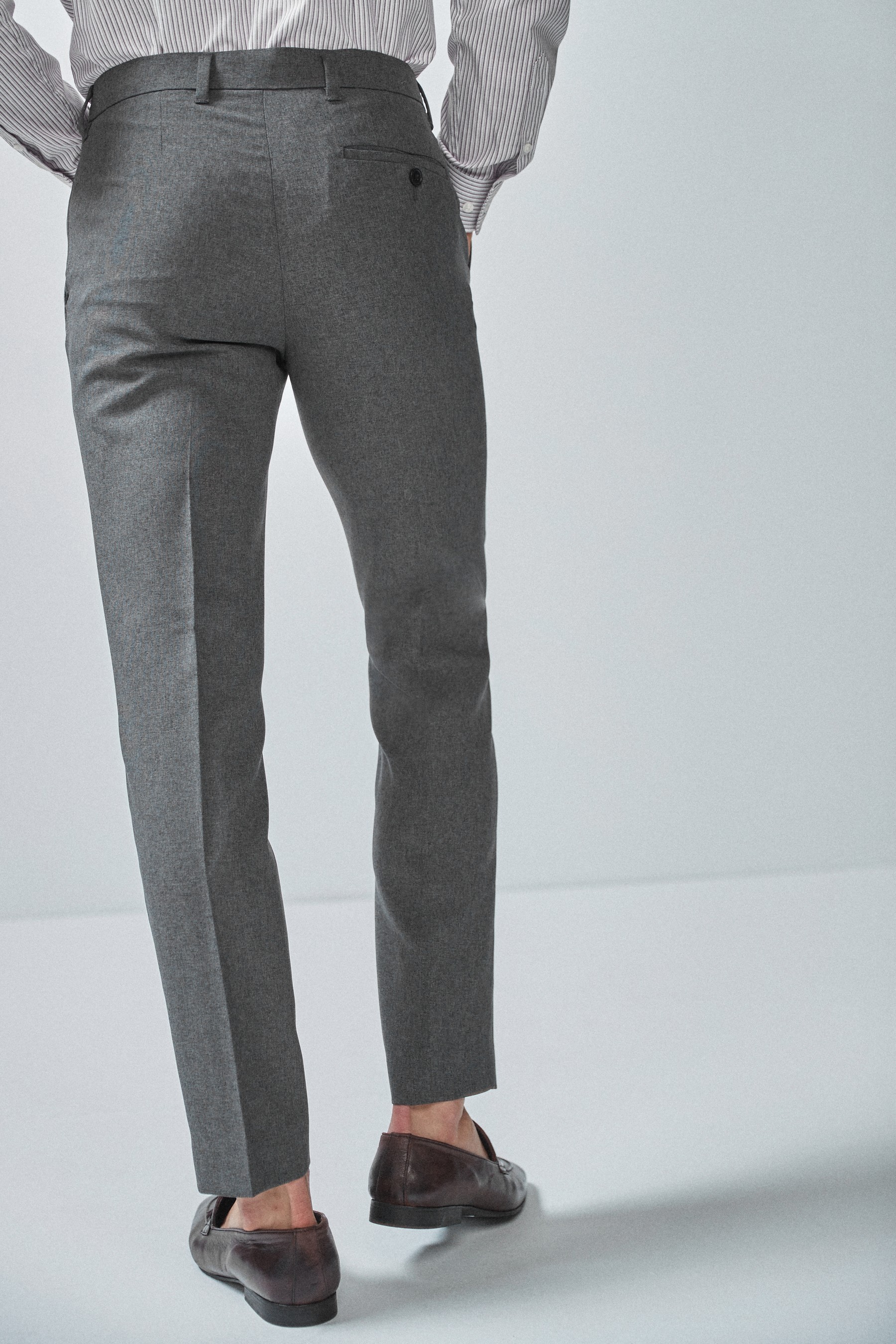 Machine Washable Plain Front Trousers Skinny Fit