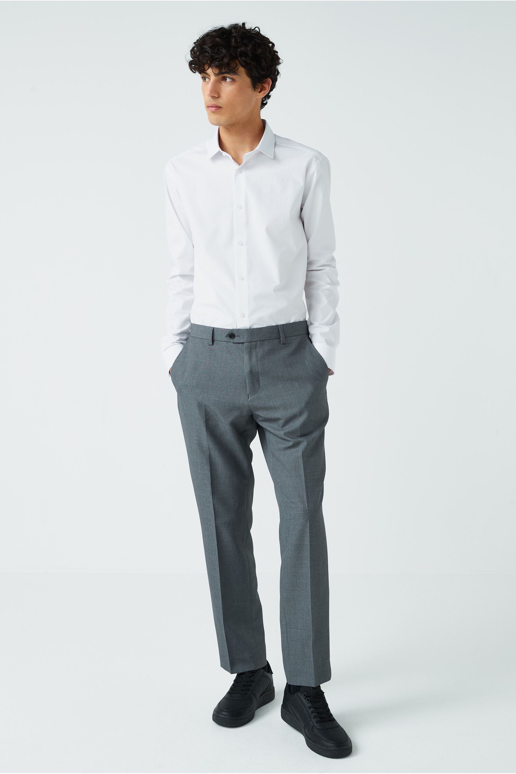 Machine Washable Plain Front Trousers Slim Fit