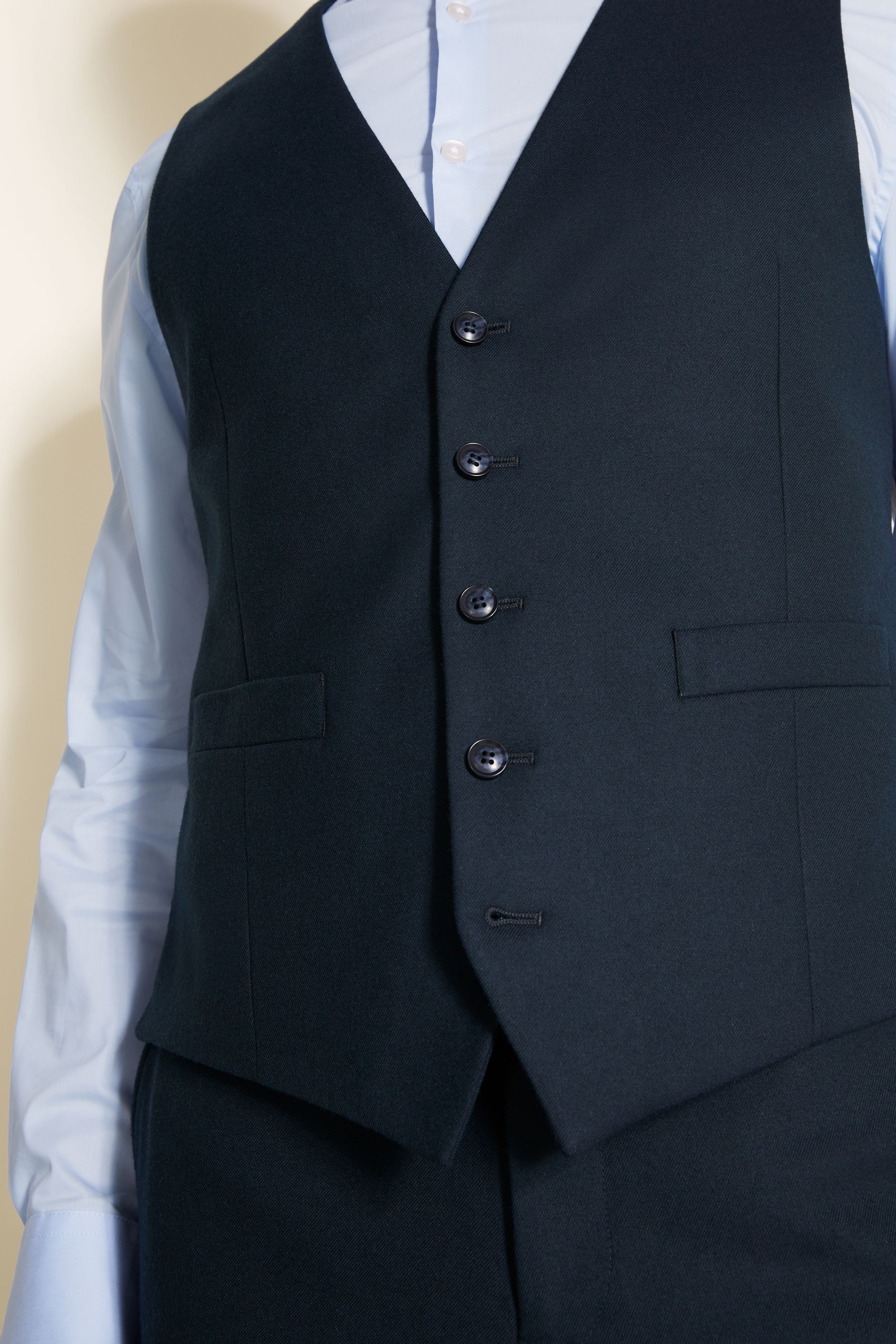 Moss Green Tailored Fit Hunter Flannel Waistcoat