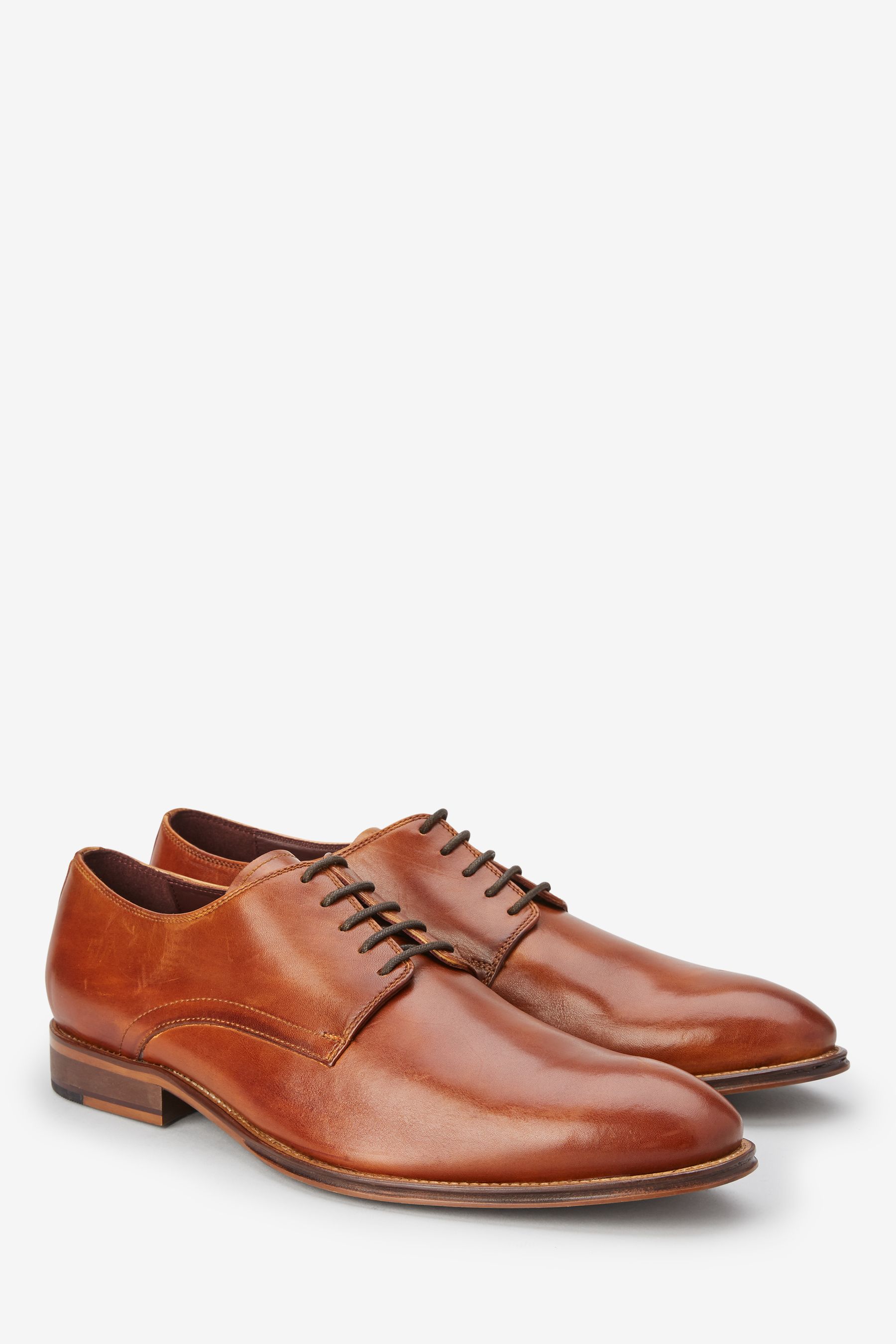 Signature Leather Plain Derby Shoes