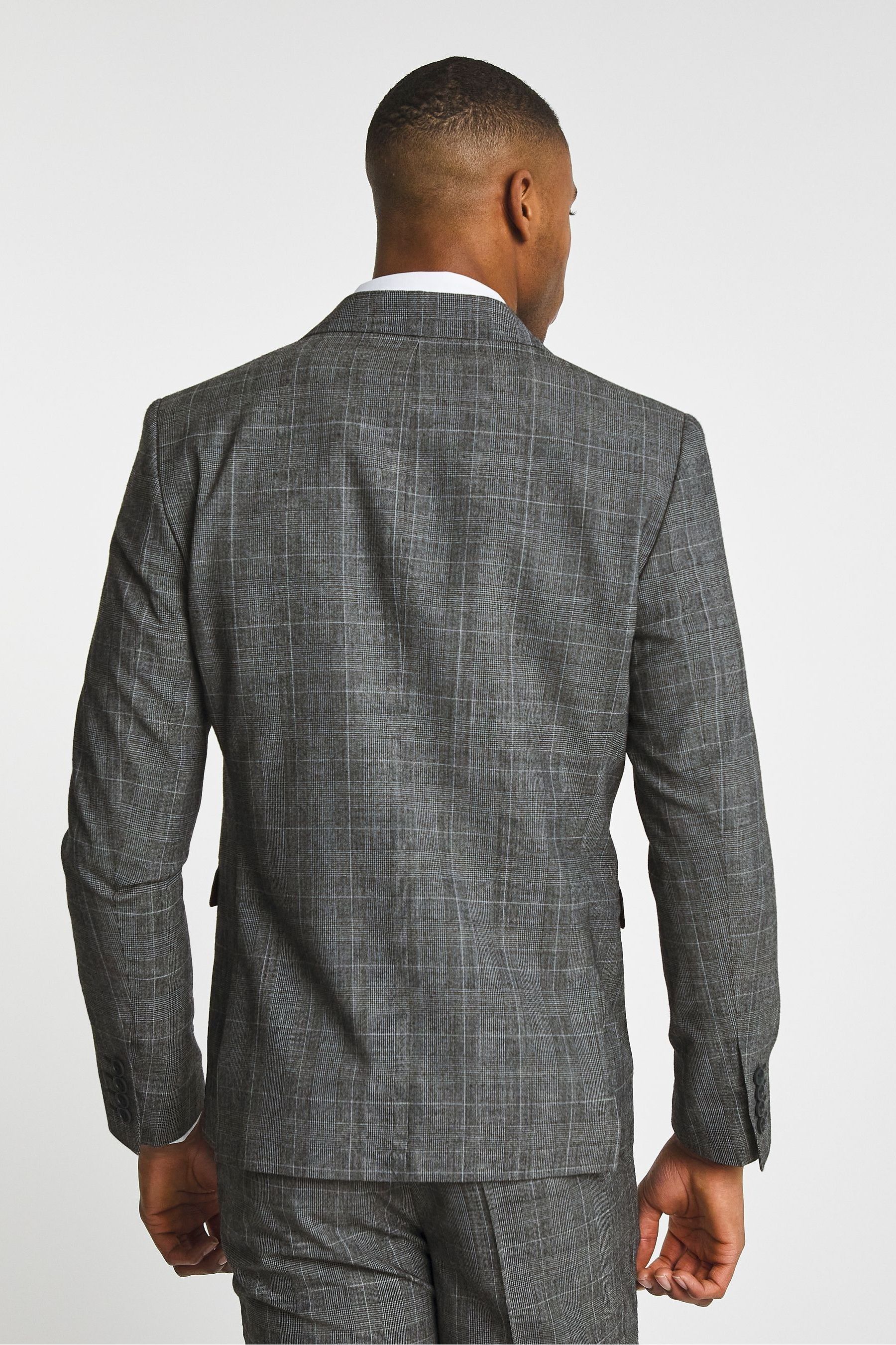 Jacamo Grey Classic Check Wool Bend Suit Jacket