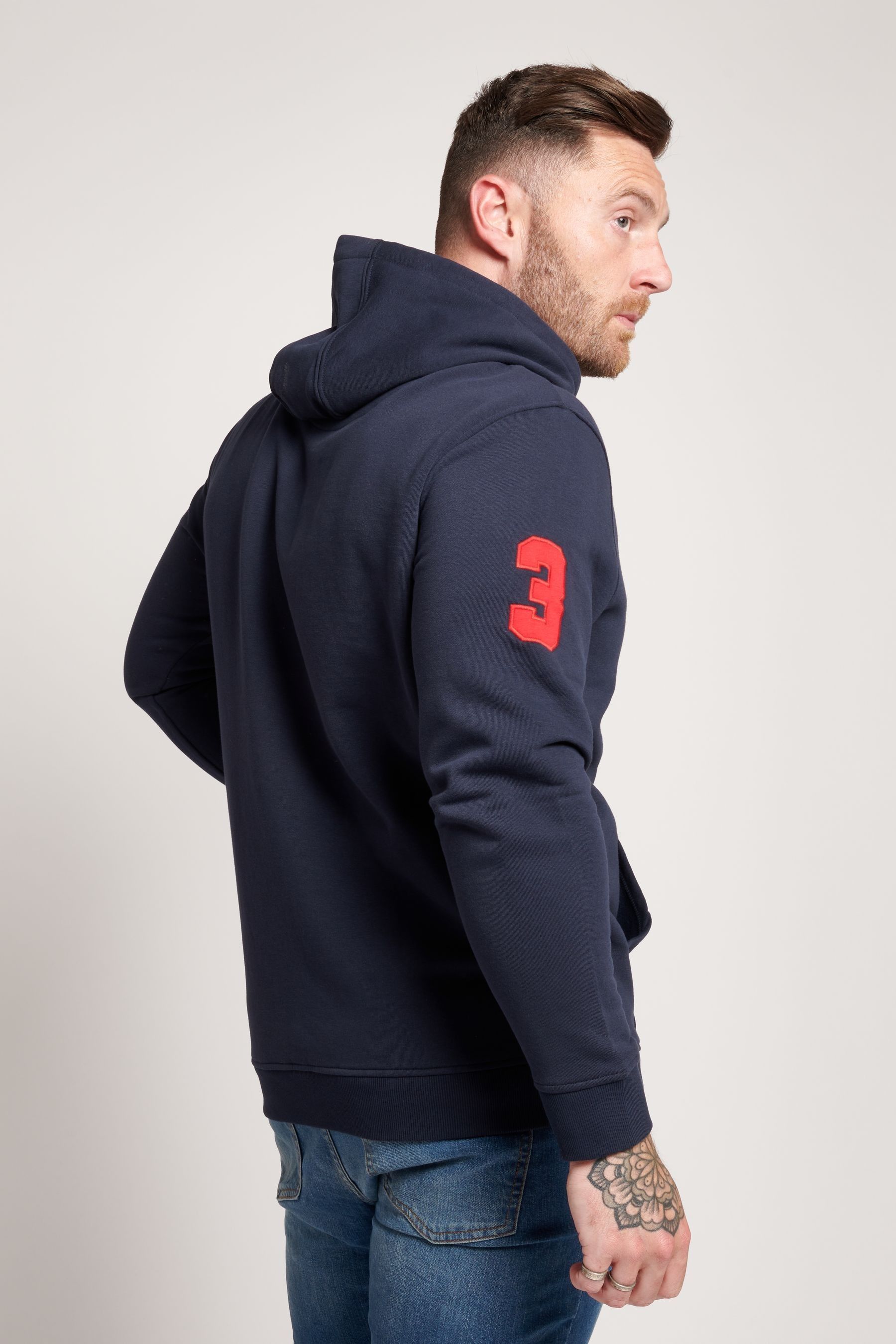 U.S. Polo Assn. Blue Player 3 Zip Through Hoodie