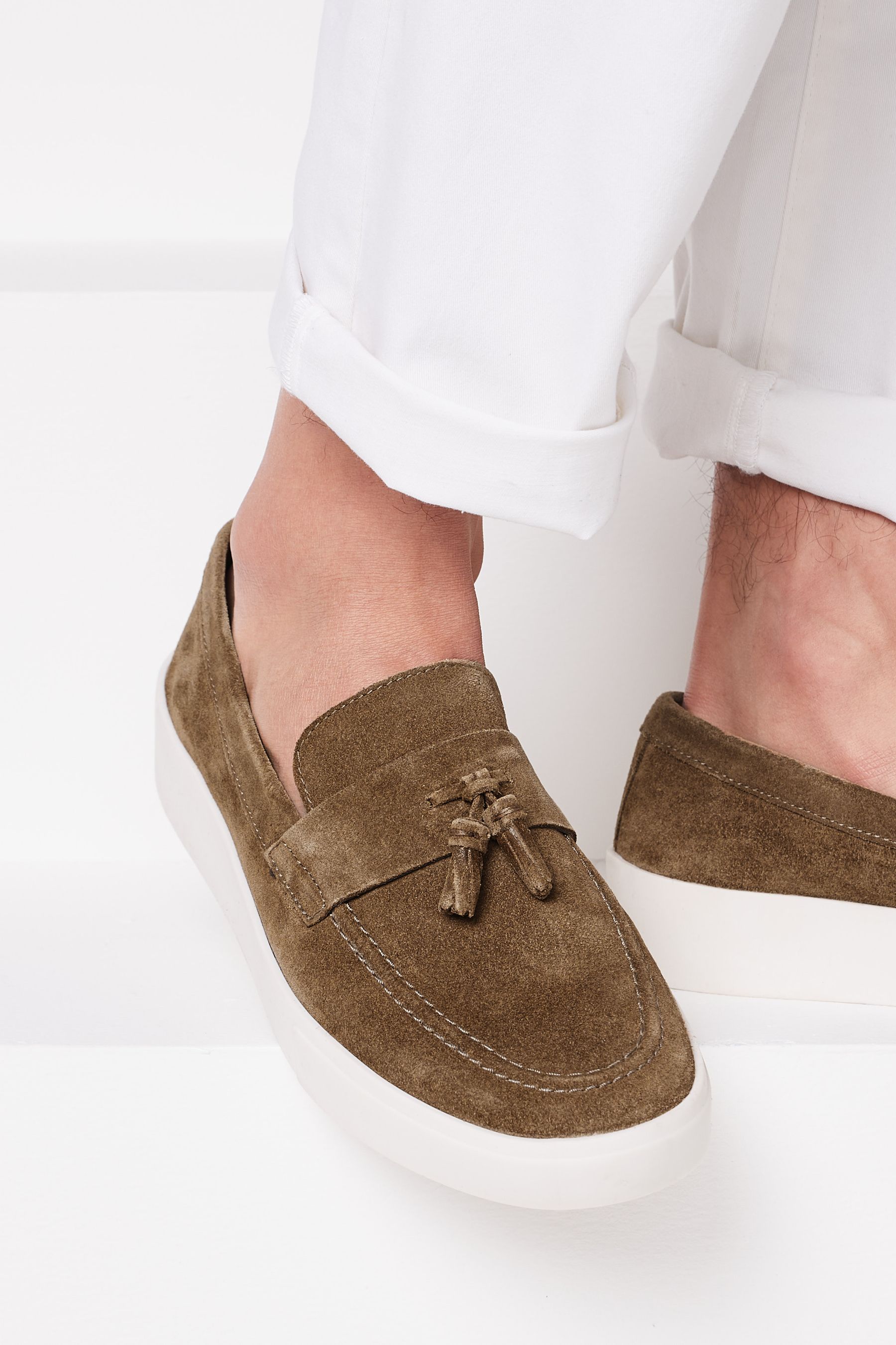 Suede Slip On Tassel Loafers