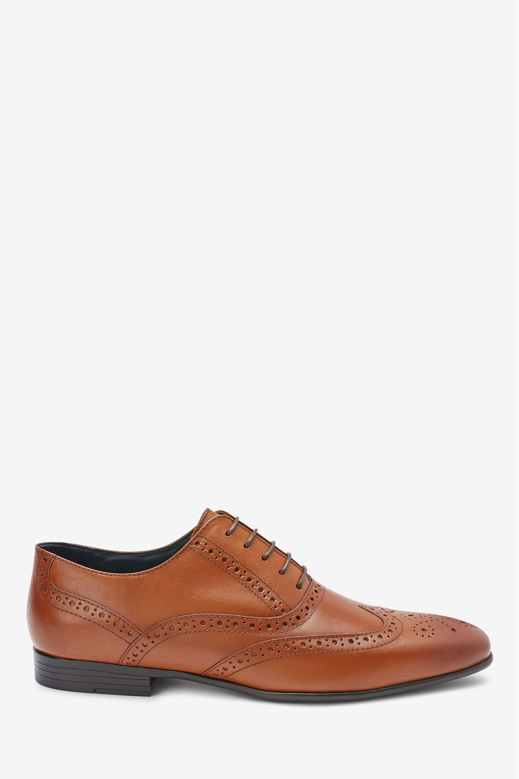 Leather Oxford Brogue Shoes Regular Fit