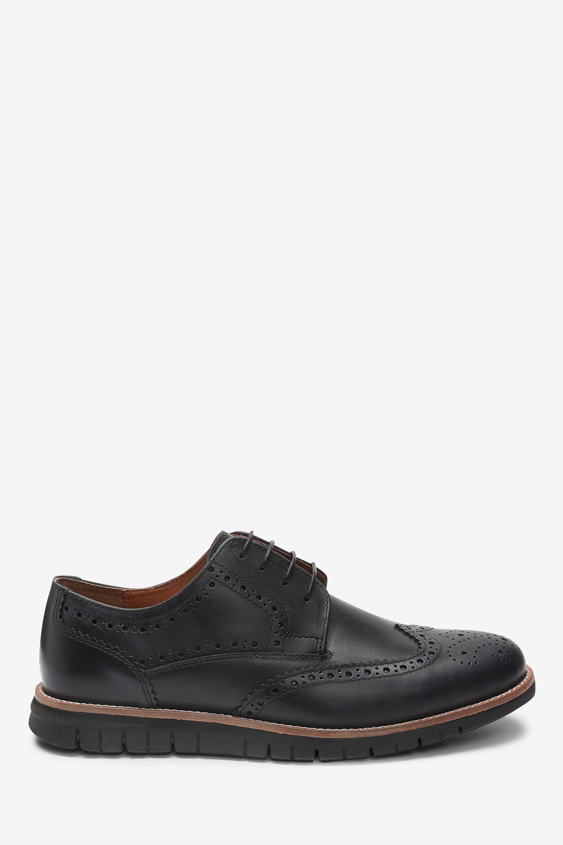 Leather Motion Flex Brogue Shoes