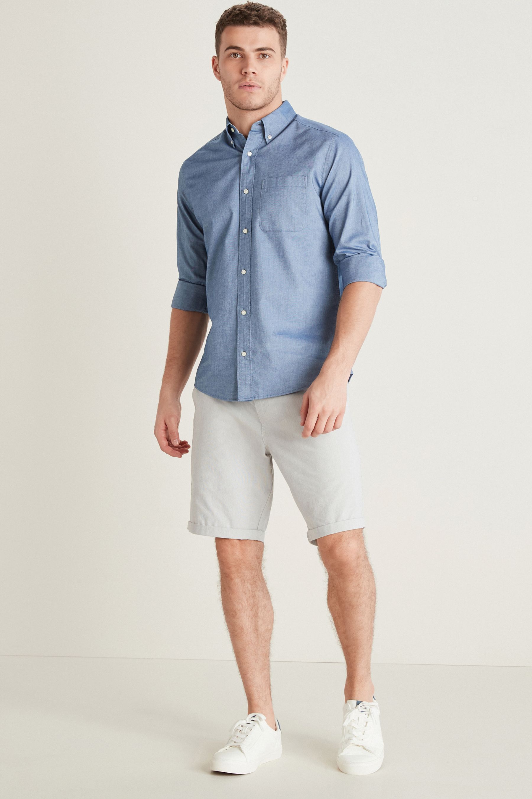 Belted Chino Shorts With Stretch