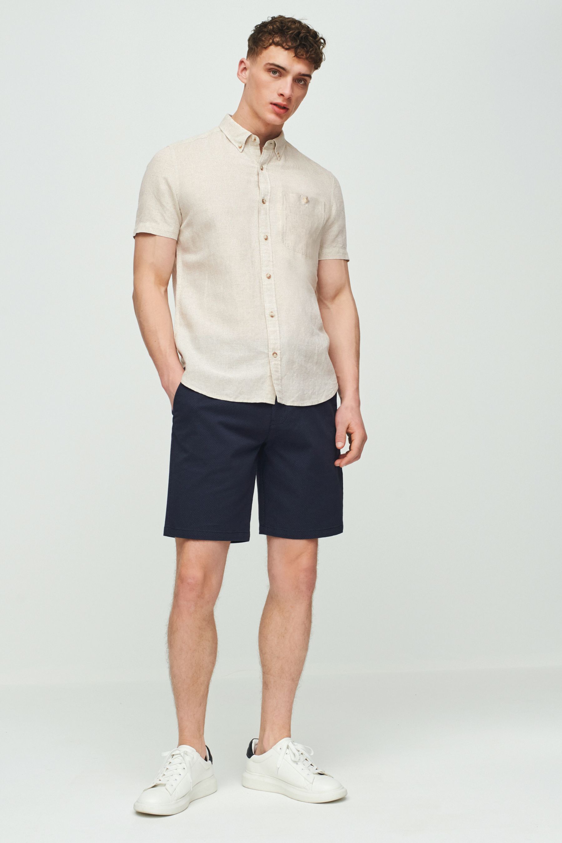 Belted Chino Shorts With Stretch