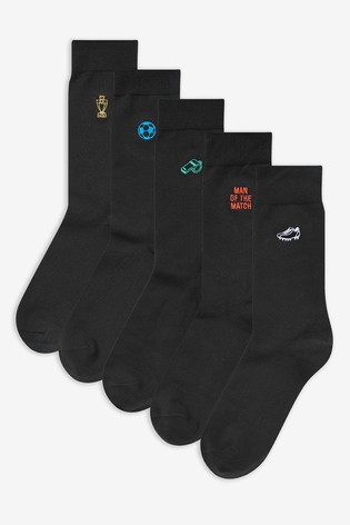 Embroidered Socks 5 Pack