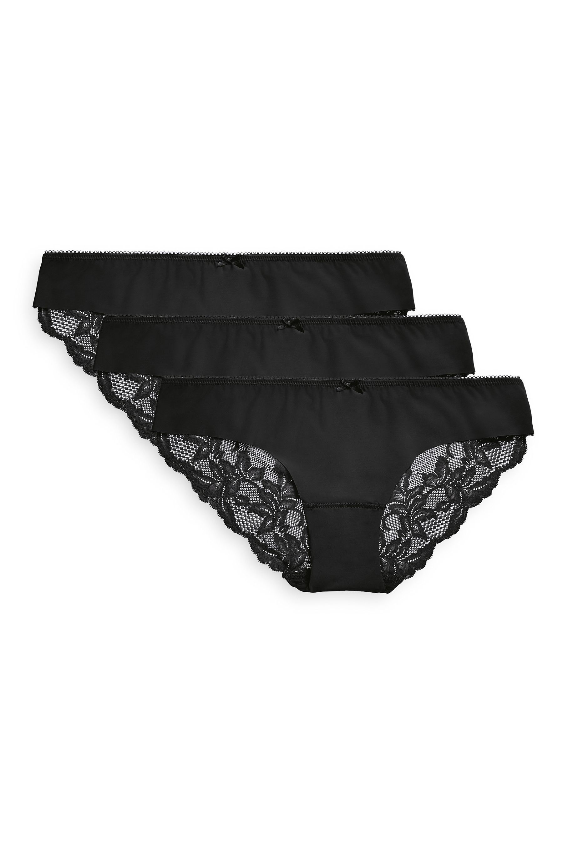 No VPL Lace Back Briefs 3 Pack برازيلي