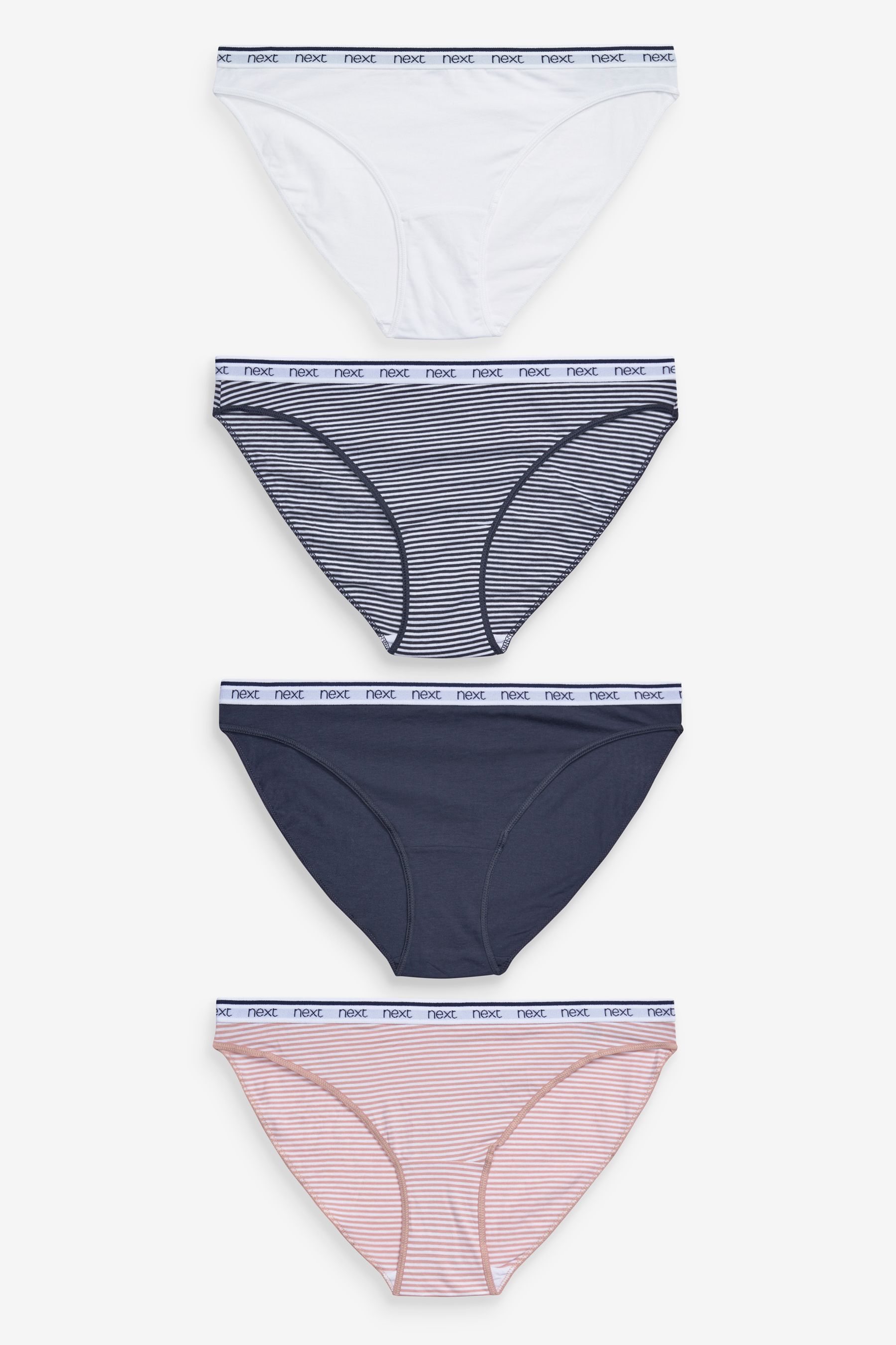 Cotton Rich Logo Knickers 4 Pack High Leg