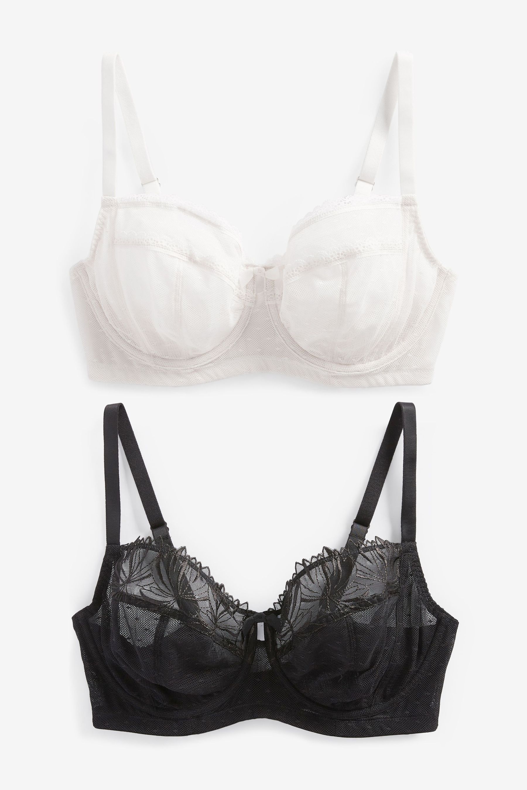 DD+ Non Pad Balcony Bras 2 Pack