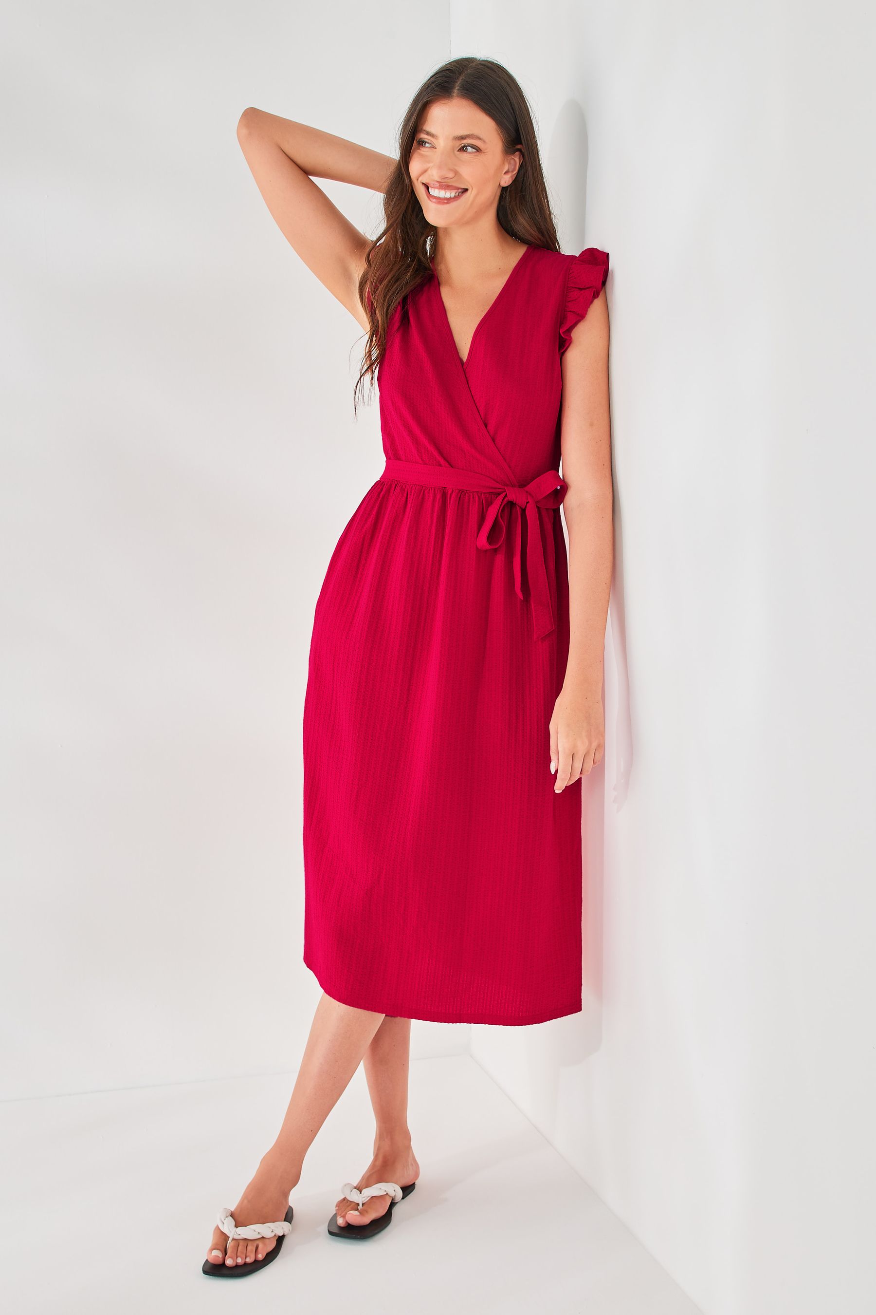 Jersey Wrap Midi Summer Dress