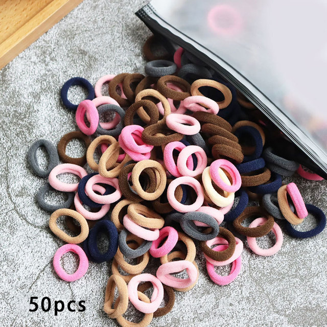 Toddler Hair Bands Baby Girl Children Headbands Colorful Elastic Hair Tie Nylon Scrunchie Hair Rope 50/100pcs Hair Accessories