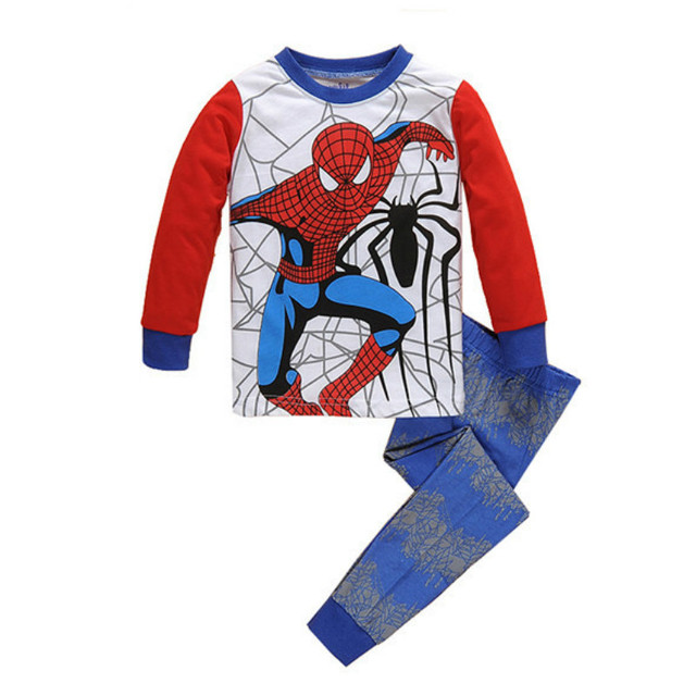 Children's Clothing Set Boys Sleepwear Kids Clothes Spider Pajamas Set Baby Girls Cotton Cartoon Pajamas Spring Autumn Pajamas