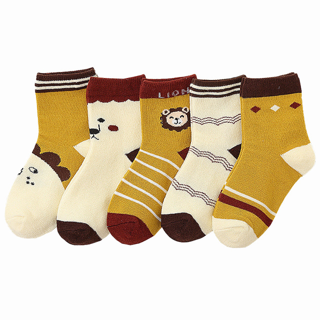 5pairs/lot Cute Cartoon Baby Girls Socks Winter Thicken Soft Kawaii Infant Toddler Socks Cotton Baby Boy Sports Socks for 1-12Y