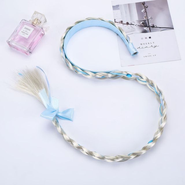 Elsa Cosplay Weaving Tangled Braid Kids Rapunzel Princess Hair Headband Girl Wig Princess Girls Headband Kids Hair Hoop Braided