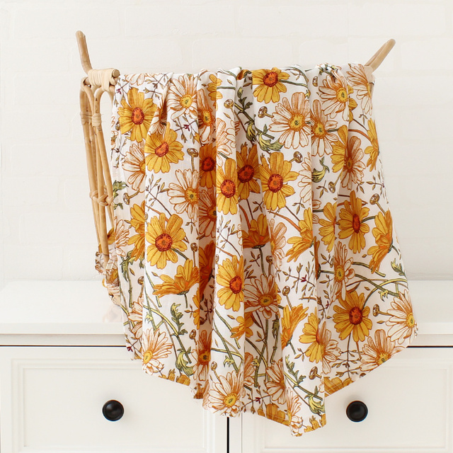 Muslin Swaddle Baby Blanket Bamboo Cotton Swaddle Wrap Newborn Receiving Blanket Flower Print Baby Newborn Blankets