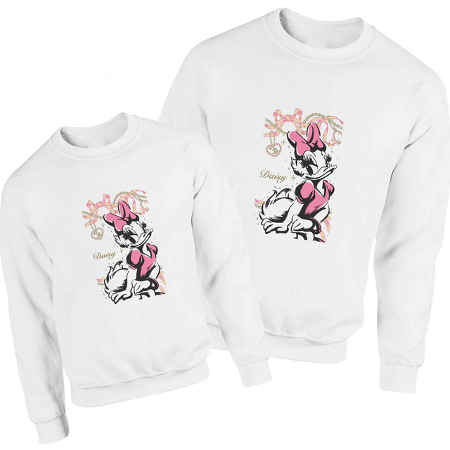 Simple Mickey Family Style Sweatshirt Cool Modern Harajuku Sweatshirt Harajuku Mom and Daughter Pullover Lovely Clothes Hoodie