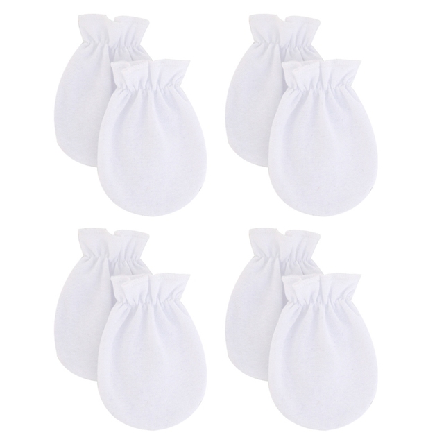 T5EC 4 Pairs Baby Soft Cotton Gloves Anti Scratch Face Protection Gloves For Newborn Baby Shower Gifts