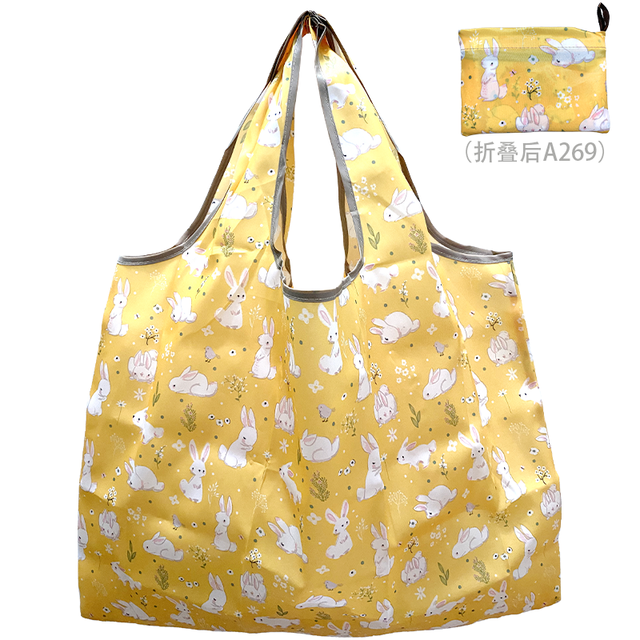 Reusable Oxford Shopping Bag Large Size Foldable Tote Bag Washable Cloth Eco Friendly Grocery Bags