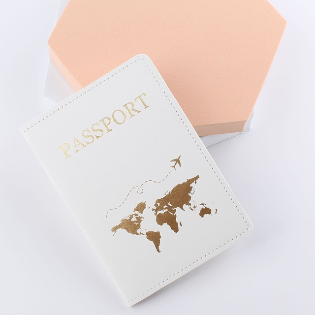 831A Simple Fashion Passport Holder World Map Thin Slim Personality Travel Wallet Gift PU Leather Card Holder Cover Unisex