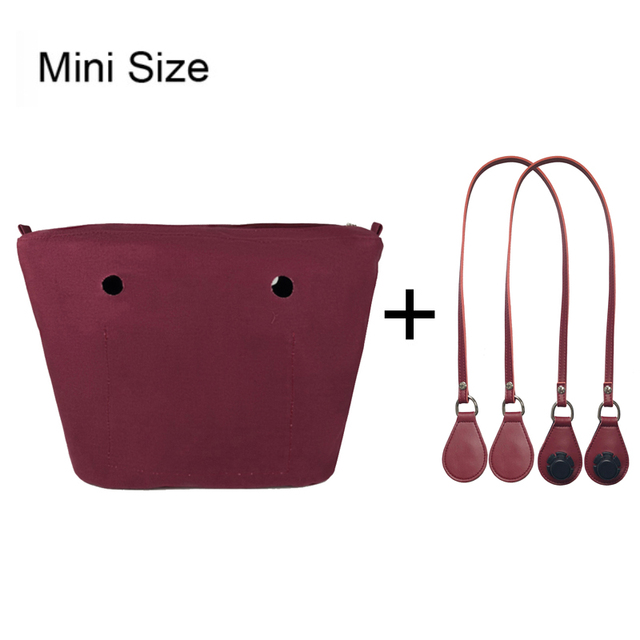 1 Set Lining Fabric Insert Interior Pocket with 85cm Obag Long Handles Microfiber Leather Handles for Classic Small O Bag Accessories