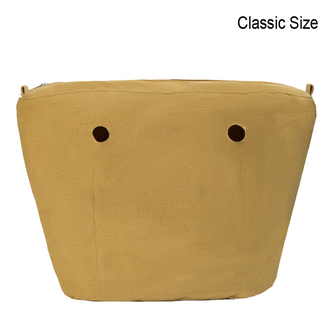 Classic Mini Size Waterproof Solid Canvas Insert Inner Liner Insert Zipper Pocket For Obag O Bag Silicone Handbag Bag