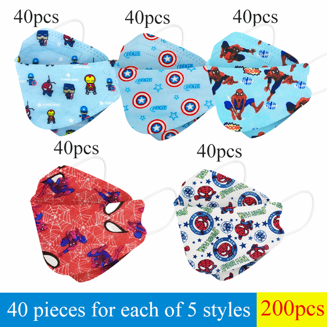 Disney Children Cartoon KN95 Face Mask 4 Layers Dust-proof Reusable Boys Girls Multicolor Collocation Printing FFP2 Mascarillas